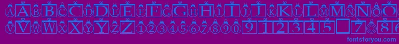 Xmasregular-fontti – siniset fontit violetilla taustalla