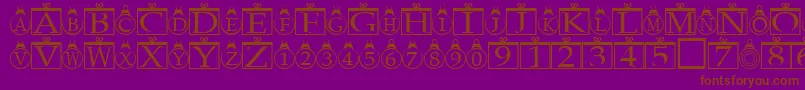 Xmasregular-fontti – ruskeat fontit violetilla taustalla