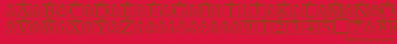 Xmasregular-fontti – ruskeat fontit punaisella taustalla