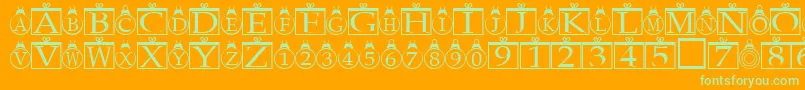 Xmasregular Font – Green Fonts on Orange Background
