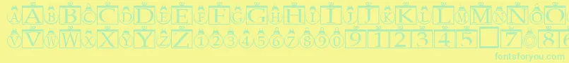 Xmasregular-Schriftart – Grüne Schriften auf gelbem Hintergrund