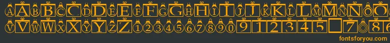 Weitere Informationen zur Xmasregular-Schriftart Xmasregular-Schriftart – Orangefarbene Schriften auf schwarzem Hintergrund