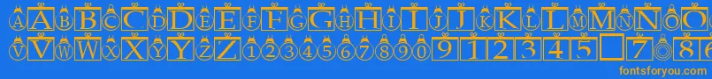 Xmasregular Font – Orange Fonts on Blue Background
