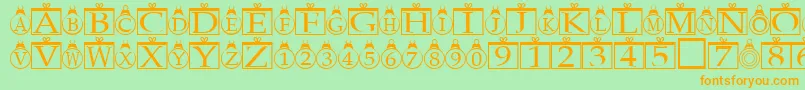 fuente Xmasregular – Fuentes Naranjas Sobre Fondo Verde