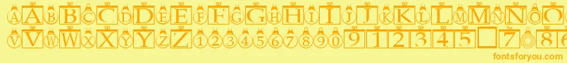 Xmasregular-fontti – oranssit fontit keltaisella taustalla