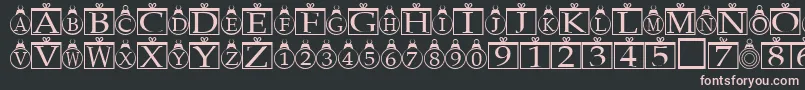 Xmasregular-fontti – vaaleanpunaiset fontit mustalla taustalla