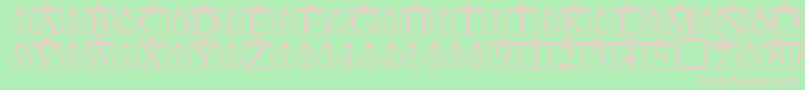 Xmasregular-fontti – vaaleanpunaiset fontit vihreällä taustalla