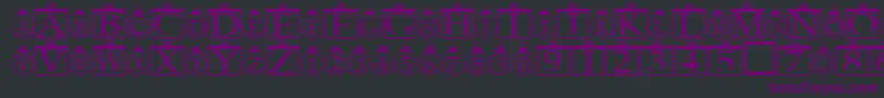 Xmasregular-fontti – violetit fontit mustalla taustalla