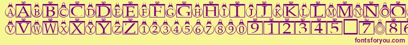 Xmasregular Font – Purple Fonts on Yellow Background