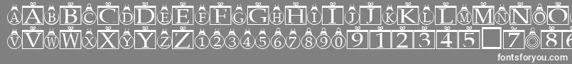 Xmasregular-fontti – valkoiset fontit harmaalla taustalla