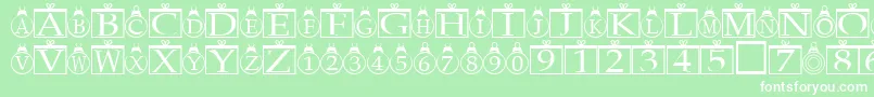 Fonte Xmasregular – fontes brancas em um fundo verde