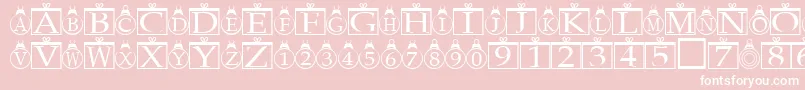 Xmasregular-Schriftart – Weiße Schriften auf rosa Hintergrund