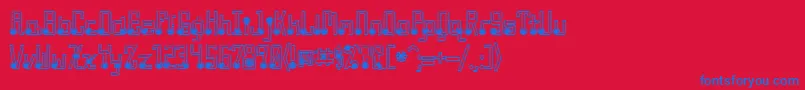 QuasidipitousBlackSpot Font – Blue Fonts on Red Background