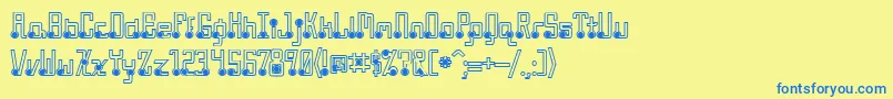 QuasidipitousBlackSpot Font – Blue Fonts on Yellow Background