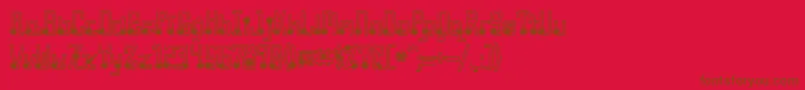 QuasidipitousBlackSpot Font – Brown Fonts on Red Background