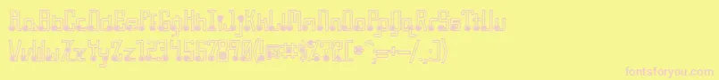 QuasidipitousBlackSpot-fontti – vaaleanpunaiset fontit keltaisella taustalla