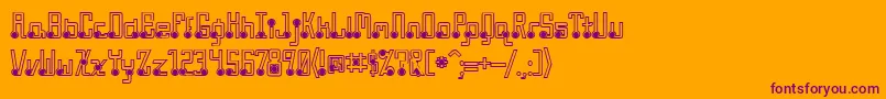 QuasidipitousBlackSpot-fontti – violetit fontit oranssilla taustalla