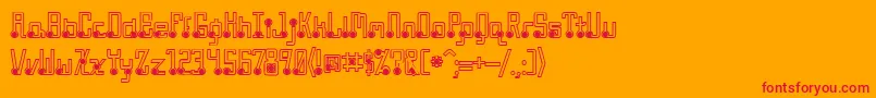 フォントQuasidipitousBlackSpot – オレンジの背景に赤い文字