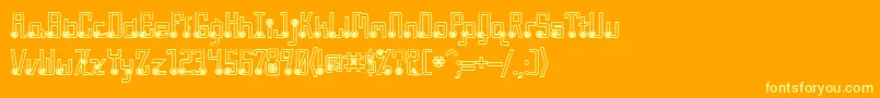 QuasidipitousBlackSpot Font – Yellow Fonts on Orange Background