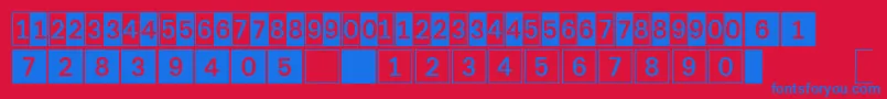 DeconumbersLhSquare Font – Blue Fonts on Red Background