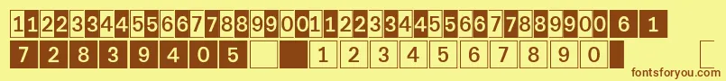 DeconumbersLhSquare Font – Brown Fonts on Yellow Background