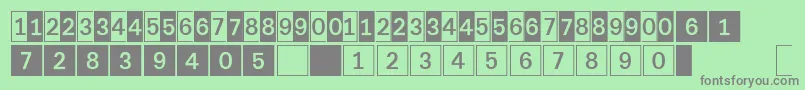 フォントDeconumbersLhSquare – 緑の背景に灰色の文字