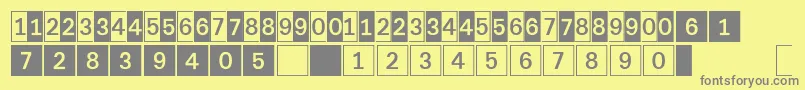 Fonte DeconumbersLhSquare – fontes cinzas em um fundo amarelo