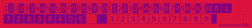 DeconumbersLhSquare Font – Purple Fonts on Red Background