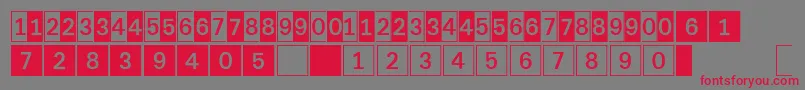 Czcionka DeconumbersLhSquare – czerwone czcionki na szarym tle