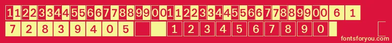 Шрифт DeconumbersLhSquare – жёлтые шрифты на красном фоне