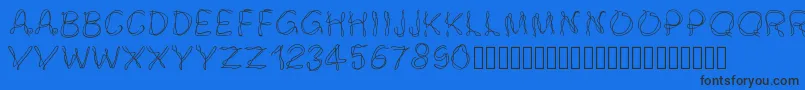 Pwsmokey Font – Black Fonts on Blue Background