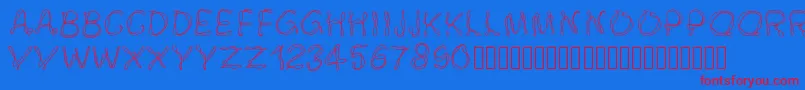 Pwsmokey Font – Red Fonts on Blue Background