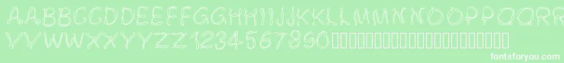 Fonte Pwsmokey – fontes brancas em um fundo verde