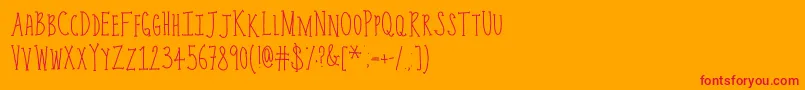 CarrotsCucumbers-Schriftart – Rote Schriften auf orangefarbenem Hintergrund