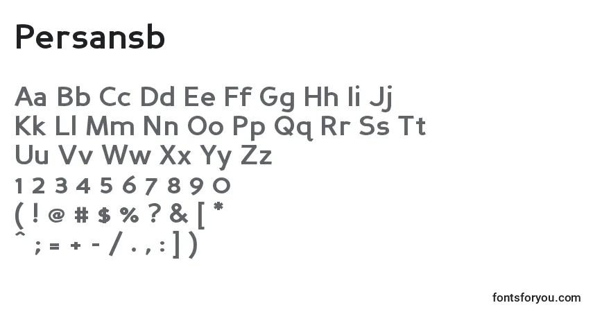 Шрифт Persansb – алфавит, цифры, специальные символы