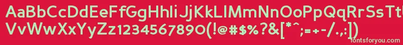 フォントPersansb – 赤い背景に緑の文字