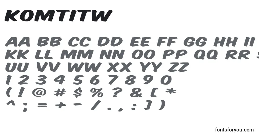 A fonte Komtitw – alfabeto, números, caracteres especiais