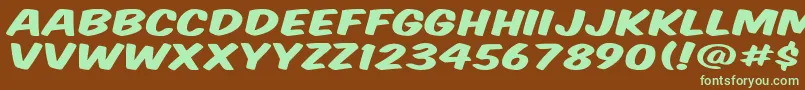 Komtitw Font – Green Fonts on Brown Background