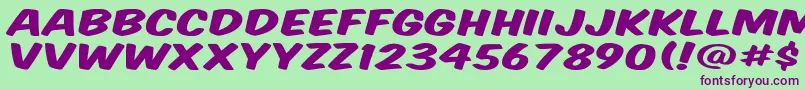 Komtitw Font – Purple Fonts on Green Background