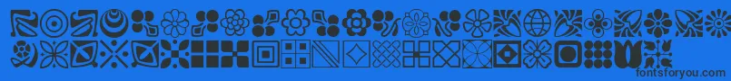LinotypeDecorationPi2 Font – Black Fonts on Blue Background