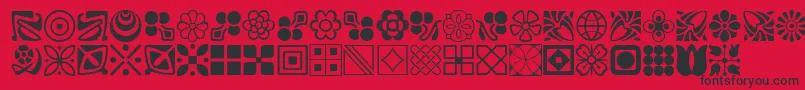 LinotypeDecorationPi2 Font – Black Fonts on Red Background