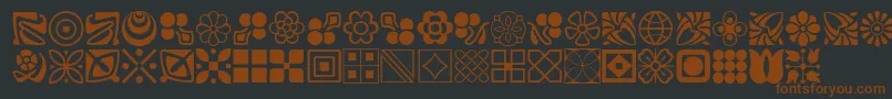 Шрифт LinotypeDecorationPi2 – коричневые шрифты на чёрном фоне