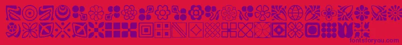 Police LinotypeDecorationPi2 – polices violettes sur fond rouge