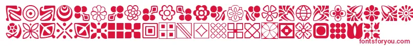 LinotypeDecorationPi2-Schriftart – Rote Schriften auf weißem Hintergrund