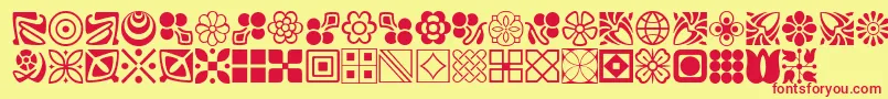 LinotypeDecorationPi2 Font – Red Fonts on Yellow Background