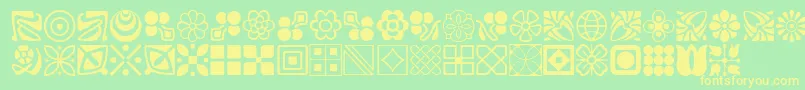 LinotypeDecorationPi2 Font – Yellow Fonts on Green Background