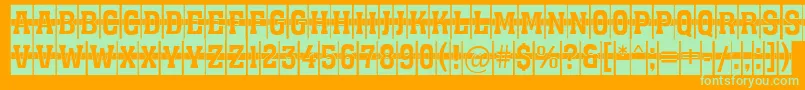 AAssuantitulcm1st-Schriftart – Grüne Schriften auf orangefarbenem Hintergrund