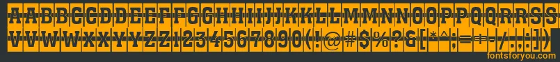フォントAAssuantitulcm1st – 黒い背景にオレンジの文字