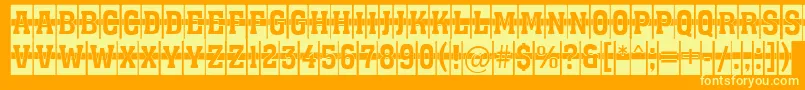 AAssuantitulcm1st-Schriftart – Gelbe Schriften auf orangefarbenem Hintergrund