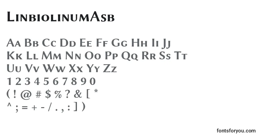 Fuente LinbiolinumAsb - alfabeto, números, caracteres especiales